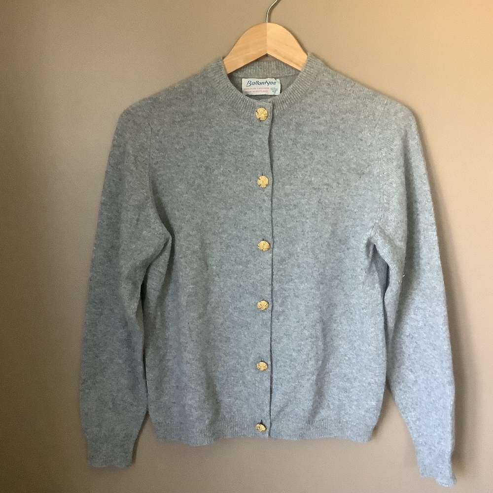 Vintage gray cashmere cardigan sweater